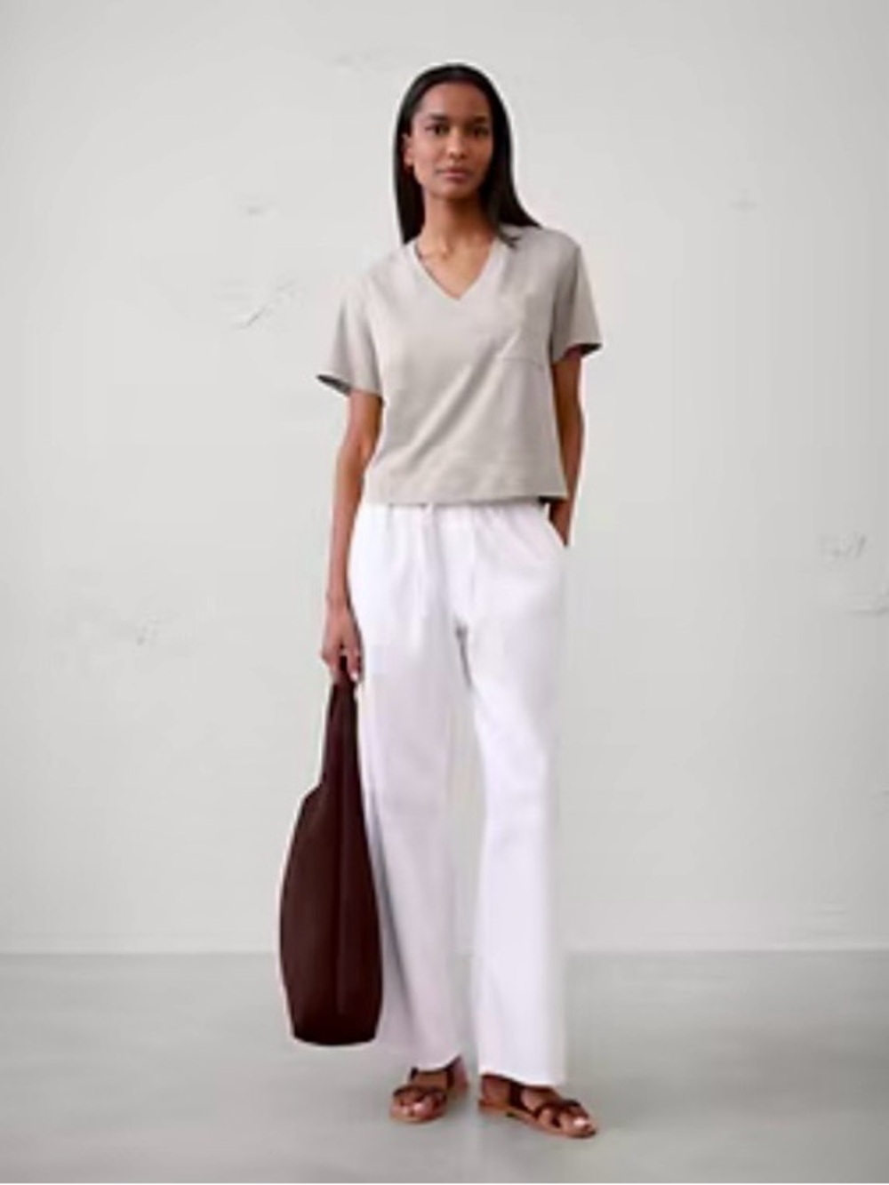 Banana Republic V Neck Pocket Tee Sz Lg